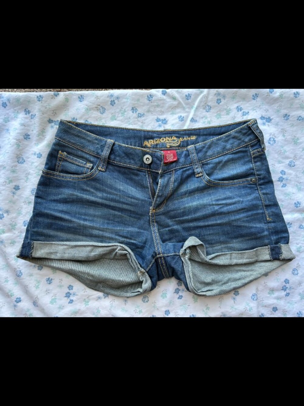 Arizona Jean Co Low Rise Denim Shorts Size 3 Cuffed